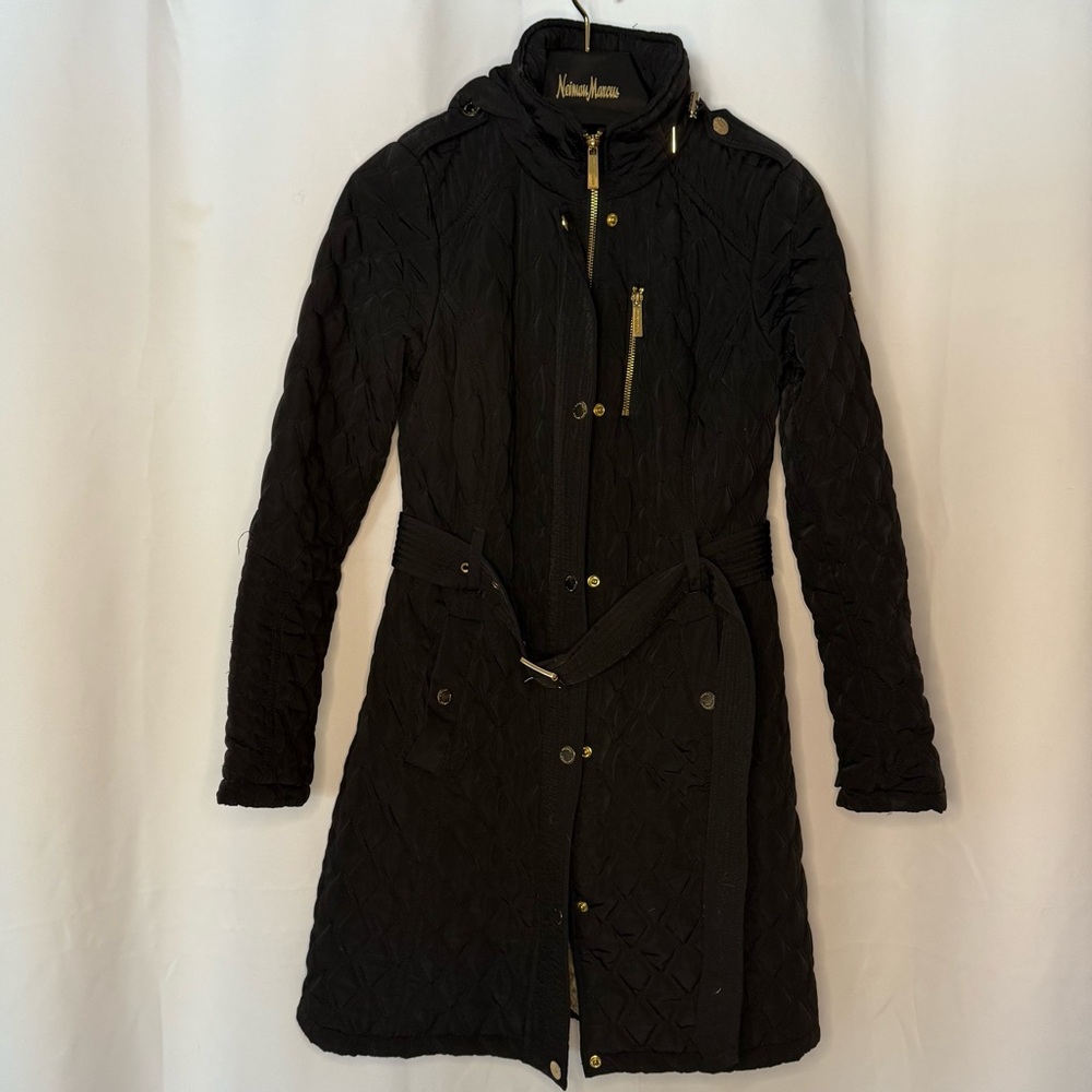 Michael Kors Black Quilted Trench Coat